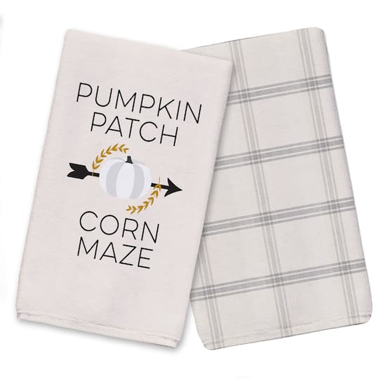 Pumpkin Patch Corn Maze Tea Towel Set